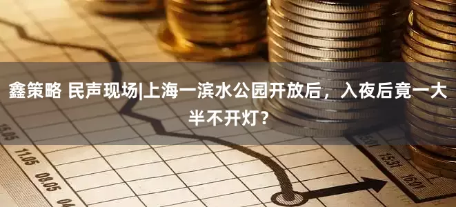 鑫策略 民声现场|上海一滨水公园开放后，入夜后竟一大半不开灯？