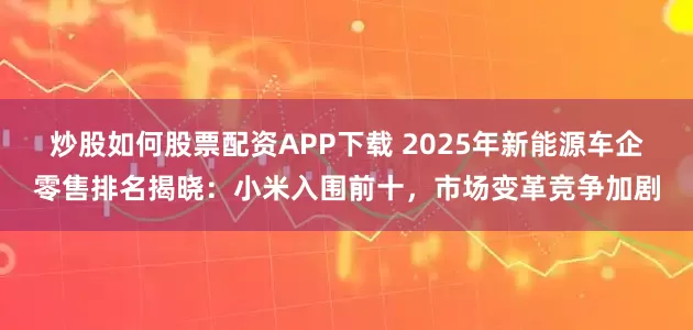 炒股如何股票配资APP下载 2025年新能源车企零售排名揭晓：小米入围前十，市场变革竞争加剧